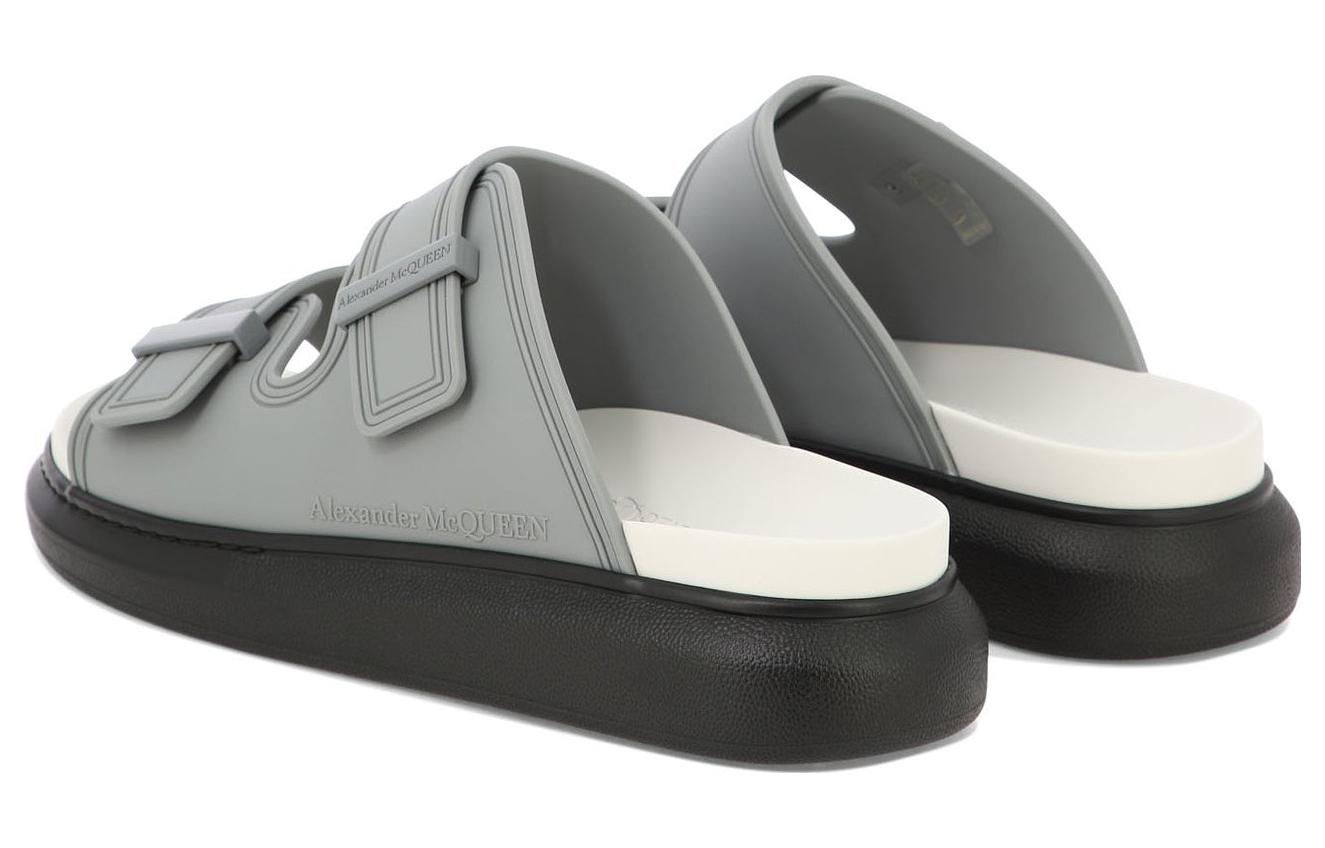 Shop 亚历山大·麦昆混合拖鞋 '枪灰' 663563-W4Q58-1644