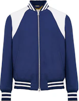 Alexander McQueen Indigo Harness Bomber Jacket - Colorblock Zip-Up Jacket 766448-QUAAE-4244 Alexander McQueen Indigo Harness Bomber Jacket - Colorblock Zip-Up Jacket 766448-QUAAE-4244