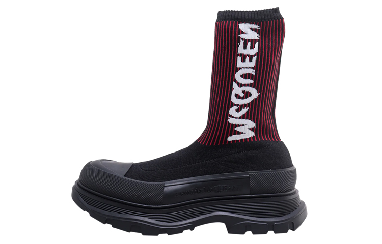 Alexander McQueen Knit Tread Slick Boot 'Graffiti - Black Red' 705671-W4UD1-1550
