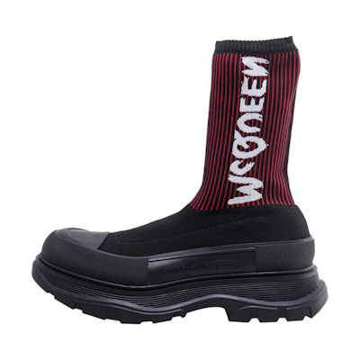 Alexander McQueen Knit Tread Slick Boot 'Graffiti - Black Red'