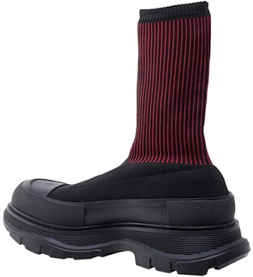 Alexander McQueen Knit Tread Slick Boot 'Graffiti - Hitam Merah' 705671-W4UD1-1550 Lookbook Alexander McQueen Knit Tread Slick Boot 'Graffiti - Hitam Merah' 705671-W4UD1-1550