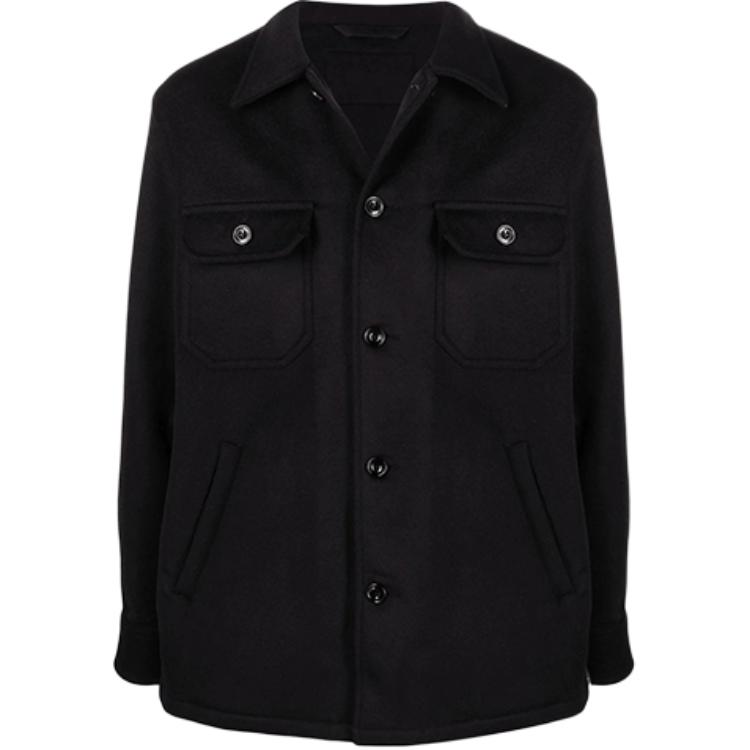 Alexander McQueen Label Patch Shirt Jacket Black 666251-QRV33-1000