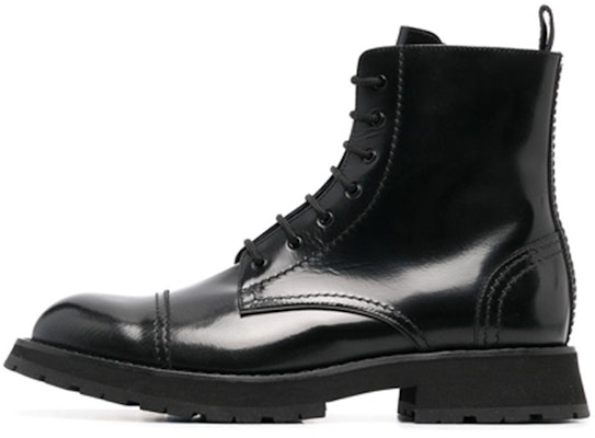 Alexander McQueen Lace-Up Cap Toe Ankle Boot 'Black' 708172WIC611000 Buy Alexander McQueen Lace-Up Cap Toe Ankle Boot 'Black' 708172WIC611000