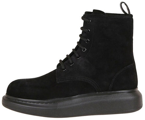 Alexander McQueen Lace-up Martens Boots 'Black Velvet Leather' 586191WHXK11000 Buy Alexander McQueen Lace-up Martens Boots 'Black Velvet Leather' 586191WHXK11000