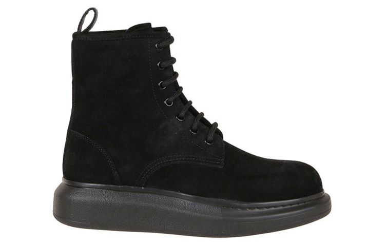 Order Alexander McQueen Lace-up Martens Boots 'Black Velvet Leather' 586191WHXK11000