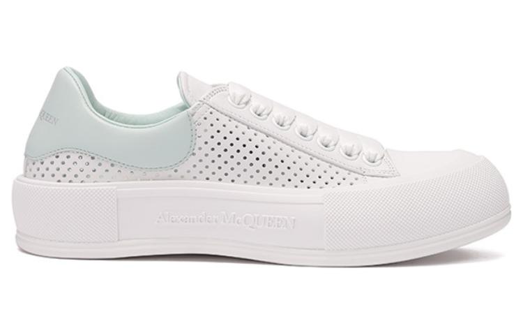 Order 亚历山大·麦昆白绿配色皮革鞋 727374WICER8935