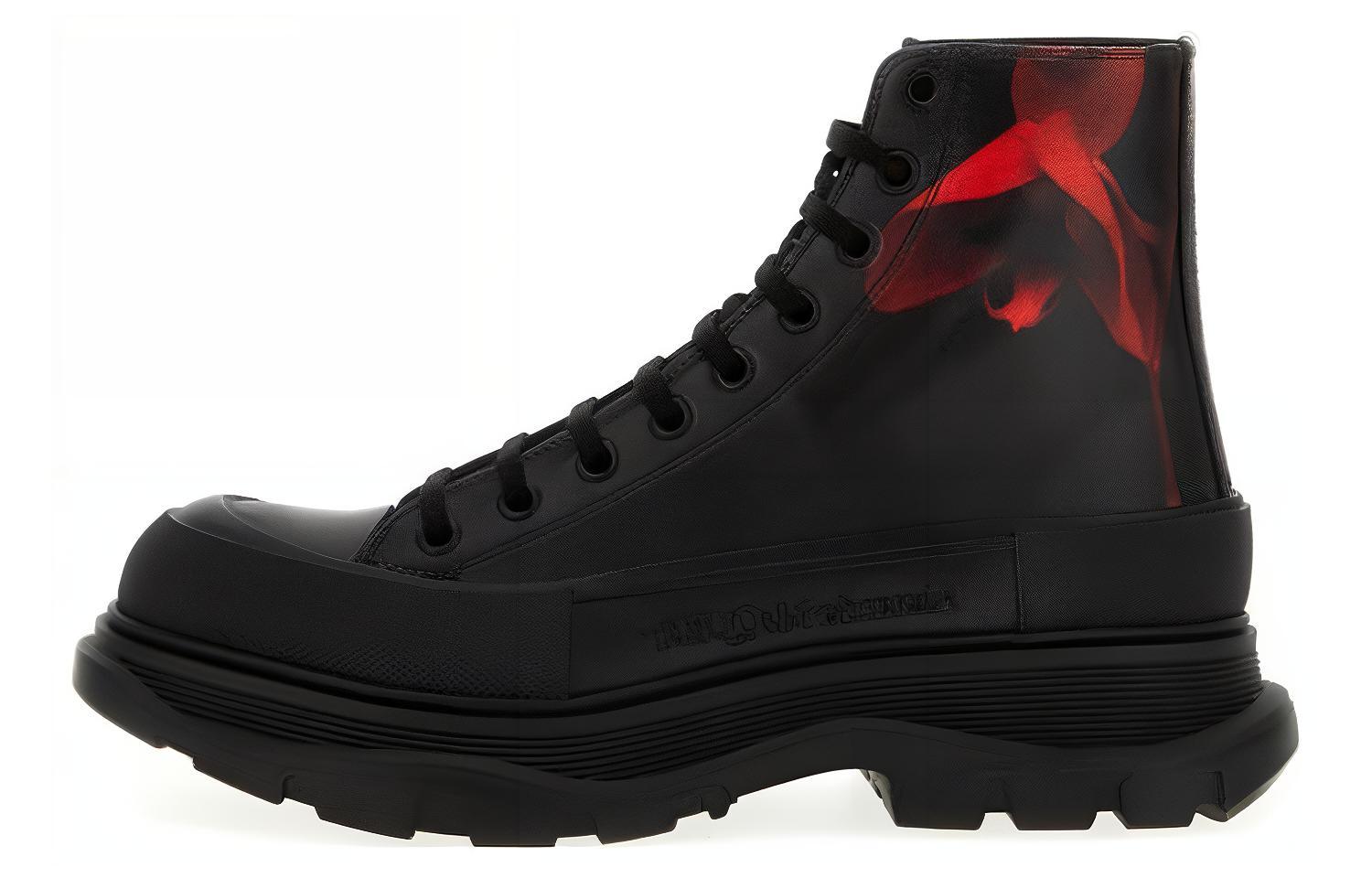 Alexander McQueen Leather Ankle Boot 'Black' 758776WIATS1314