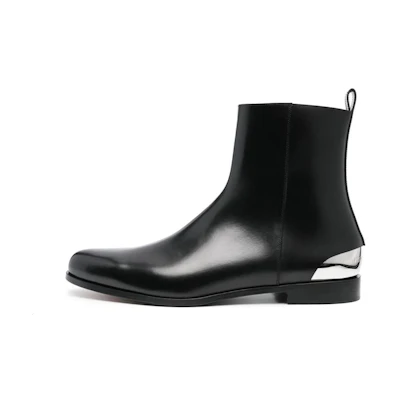 Alexander McQueen Leather Ankle Boot 'Black CMFT Fashion'