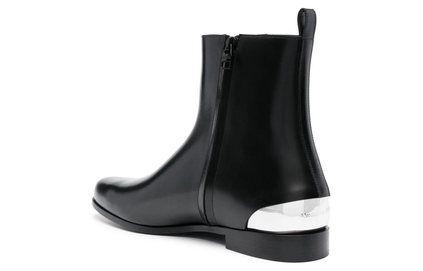 Lookbook 亚历山大麦昆黑色舒适时尚皮革踝靴 777947WIES31081