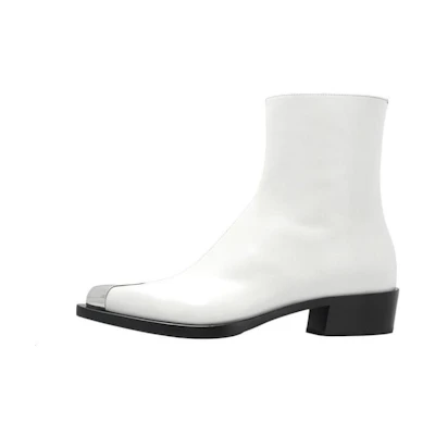 Alexander McQueen Leather Ankle Boots 4cm 'White CMFT Fashion'