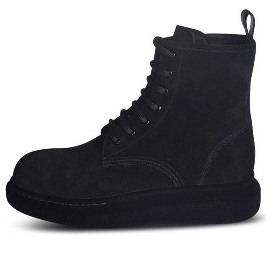 Alexander McQueen Leather Ankle Boots 'Black Suede' 625184WHXK91000
