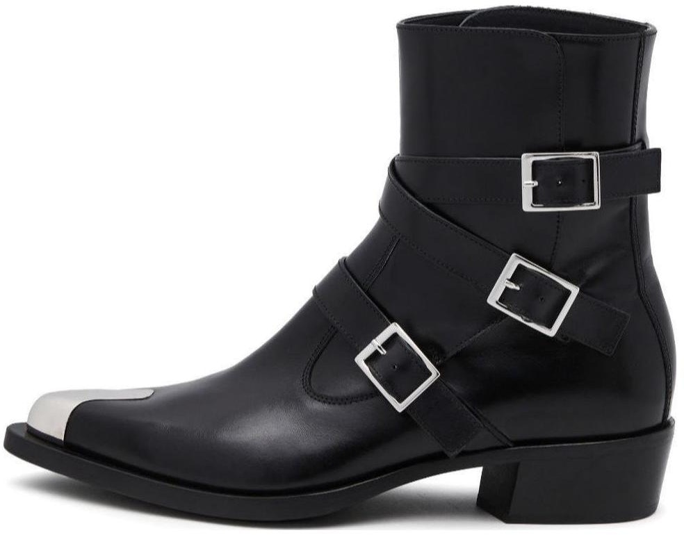 alexander-mc-queen-leather-ankle-boots-buckle-pointed-toe-black-750381-widy-11081