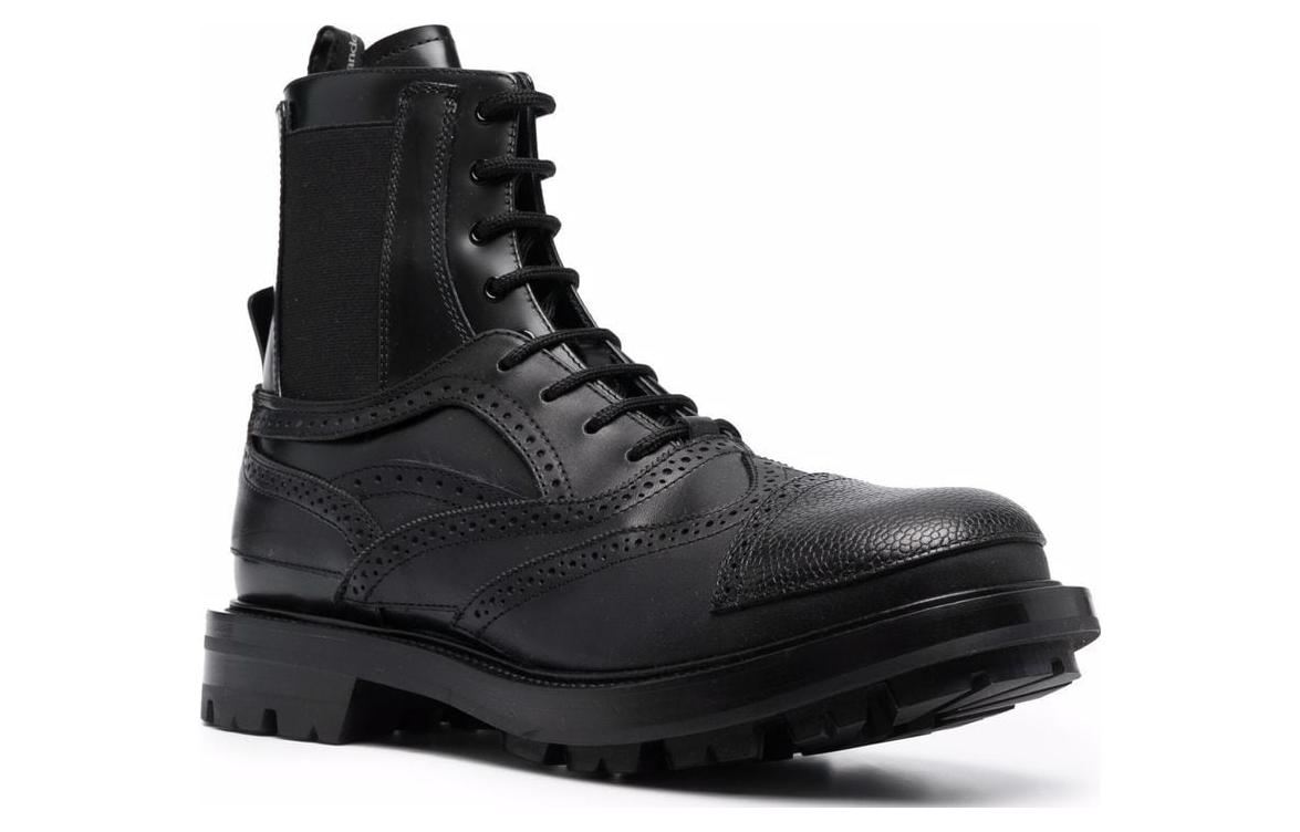 Alexander McQueen Leather Boots 'Black' 圖 3