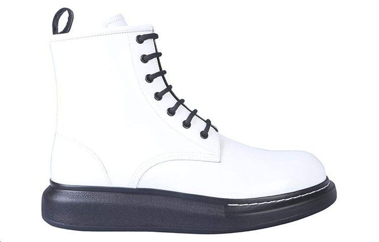 Alexander McQueen Leather Boots 'White' 圖 2