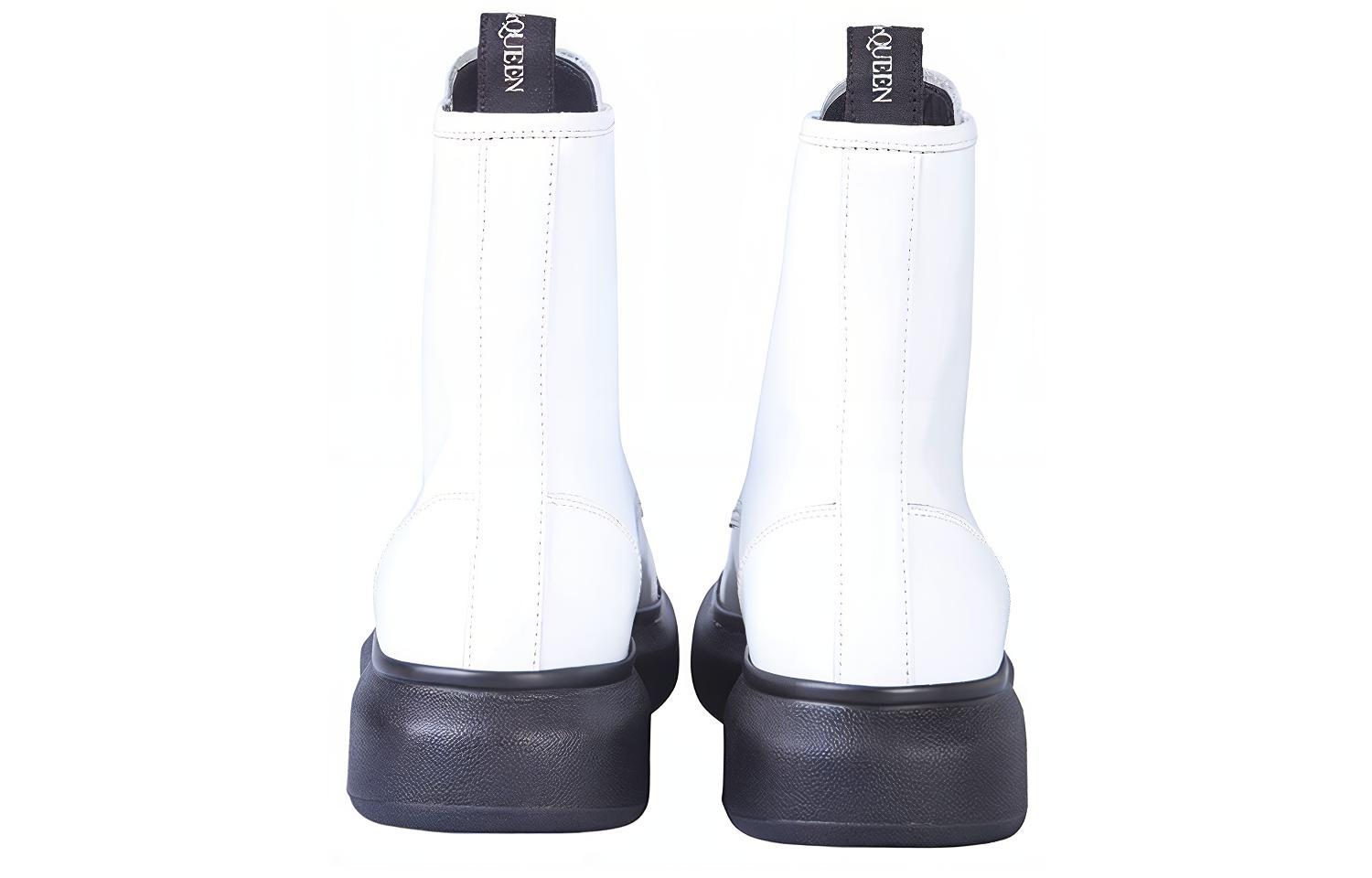 Alexander McQueen Leather Boots 'White' 圖 5