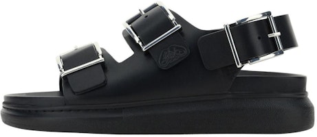 Alexander McQueen Leather Buckle Sandal 'Black Strap' 782466WIEU31081 Alexander McQueen Leather Buckle Sandal 'Black Strap' 782466WIEU31081