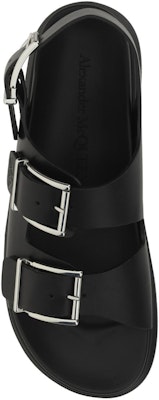 Alexander McQueen Leather Buckle Sandal 'Black Strap' 782466WIEU31081 Shop Alexander McQueen Leather Buckle Sandal 'Black Strap' 782466WIEU31081