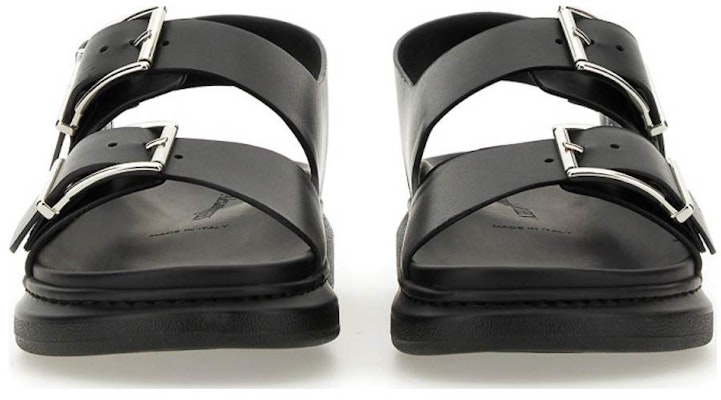 Alexander McQueen Leather Buckle Sandal 'Black Strap' 782466WIEU31081 Purchase Alexander McQueen Leather Buckle Sandal 'Black Strap' 782466WIEU31081