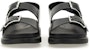 Sandal Kulit Alexander McQueen 'Black Strap' dengan Gesper Hitam 782466WIEU31081