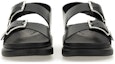 Purchase Sandal Kulit Alexander McQueen 'Black Strap' dengan Gesper Hitam 782466WIEU31081