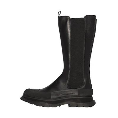 Alexander McQueen Leather Chelsea Boot 'Black Fashion Slip-On'