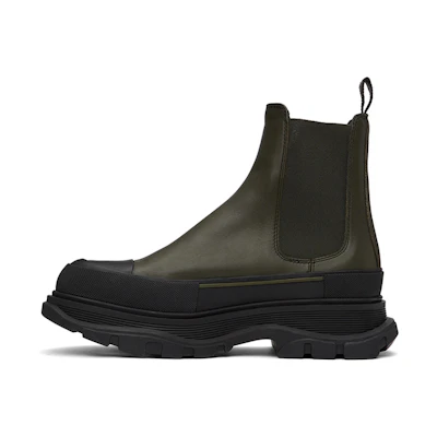 Alexander McQueen Leather Chelsea Boot 'Black Green'