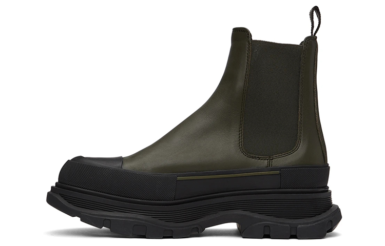 Alexander McQueen Leather Chelsea Boot 'Black Green' 634617WHZ613085