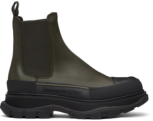 Alexander McQueen Leather Chelsea Boot 'Hitam Hijau' 634617WHZ613085 Order Alexander McQueen Leather Chelsea Boot 'Hitam Hijau' 634617WHZ613085