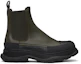 Order Alexander McQueen Leren Chelsea Boot ''Zwart Groen'' 634617WHZ613085
