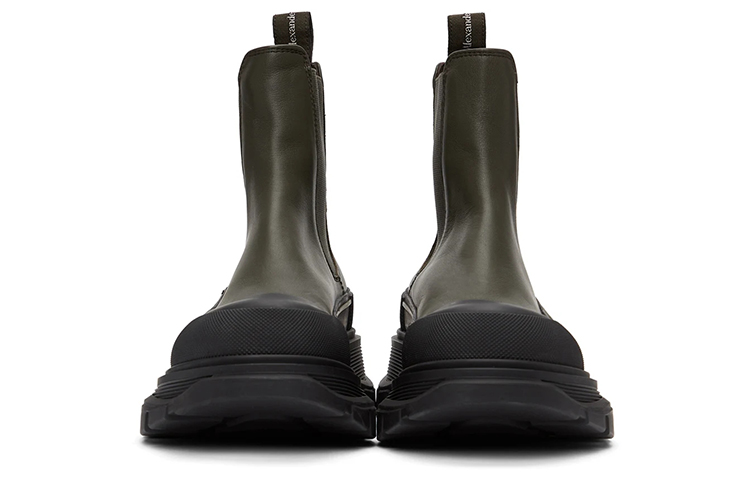 Lookbook Alexander McQueen Leren Chelsea Boot ''Zwart Groen'' 634617WHZ613085