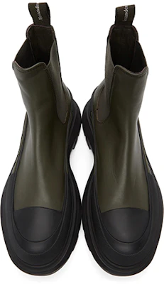 Alexander McQueen Leren Chelsea Boot ''Zwart Groen'' 634617WHZ613085 Shop Alexander McQueen Leren Chelsea Boot ''Zwart Groen'' 634617WHZ613085