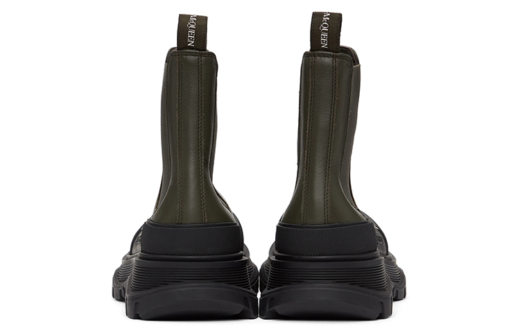 Purchase Alexander McQueen Leren Chelsea Boot ''Zwart Groen'' 634617WHZ613085