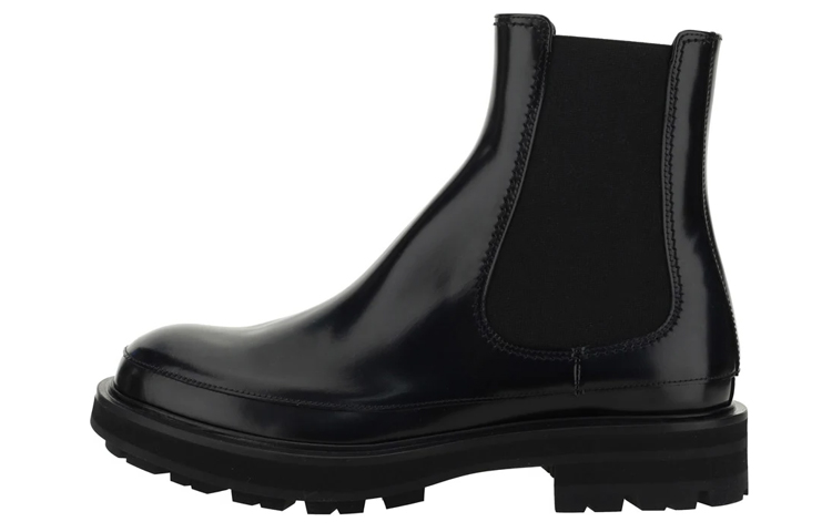 Alexander McQueen Leather Chelsea Boots 'Black Slip-On' 736511WIC6G1000