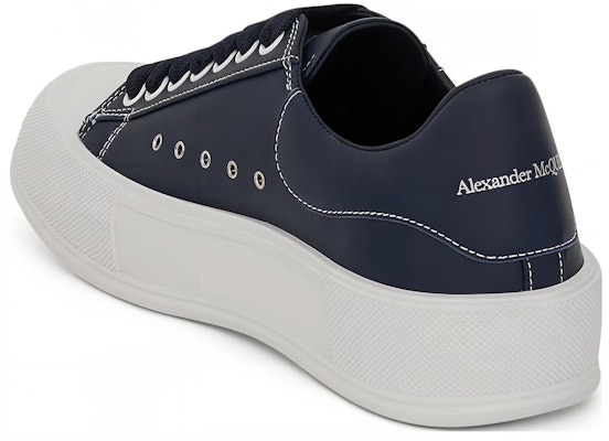 Alexander McQueen Kulit Deck Plimsoll Biru Navy 667817WIABK4472 Purchase Alexander McQueen Kulit Deck Plimsoll Biru Navy 667817WIABK4472