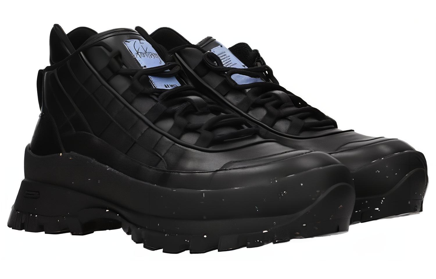 Order 알렉산더 맥퀸 블랙 가죽 앵클부츠 652432R27321000