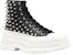 But Alexander McQueen Kasut Bertali Kulit Fesyen 'Hitam Putih' 705809WHZ631320