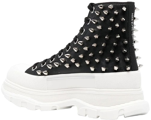 Alexander McQueen Leather Fashion Lace-Up Boots 'Black White' 705809WHZ631320 Shop Alexander McQueen Leather Fashion Lace-Up Boots 'Black White' 705809WHZ631320