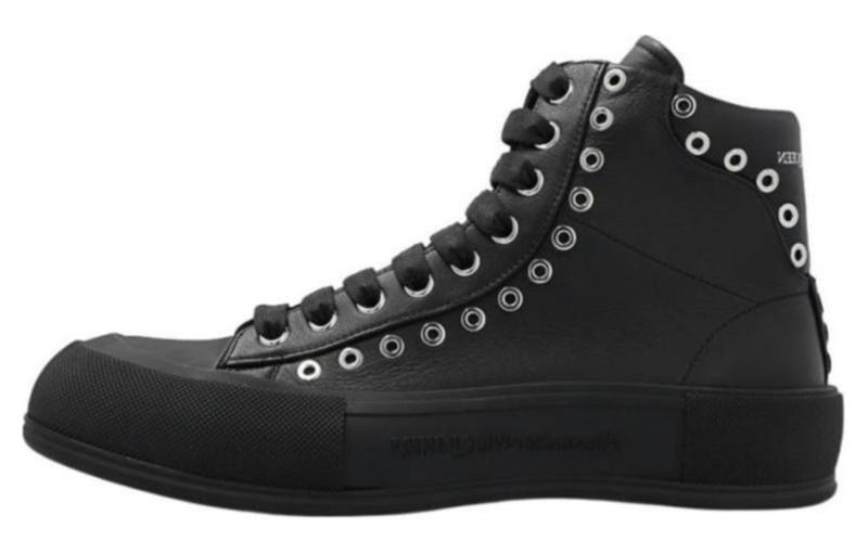 Alexander McQueen Leather High-Top Sneaker 'Black Essentials' 729540WIATD1081