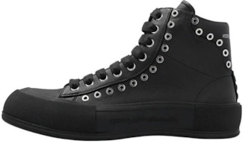 Alexander McQueen Leather High-Top Sneaker 'Black Essentials' 729540WIATD1081 Alexander McQueen Leather High-Top Sneaker 'Black Essentials' 729540WIATD1081