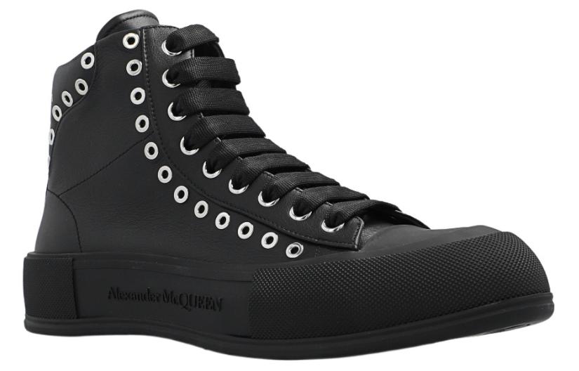 Order Alexander McQueen Leren High-Top Sneaker ''Zwarte Essentials'' 729540WIATD1081