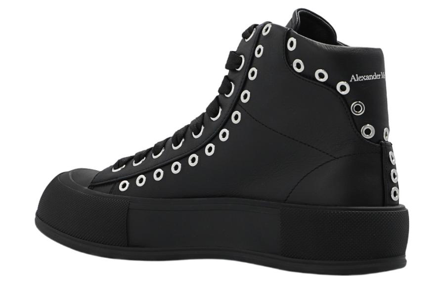 Lookbook Alexander McQueen Leren High-Top Sneaker ''Zwarte Essentials'' 729540WIATD1081