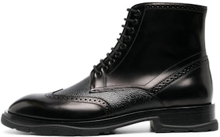 Alexander McQueen Leather Lace-Up Ankle Boot 'Black' 750389WIDW11000 Alexander McQueen Leather Lace-Up Ankle Boot 'Black' 750389WIDW11000