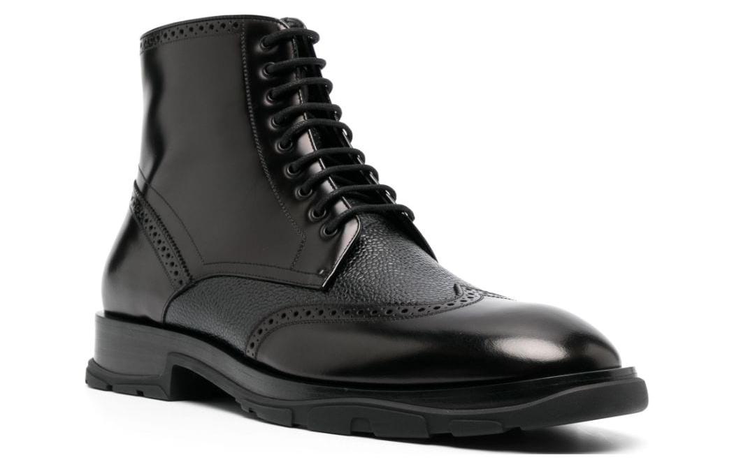 Order Alexander McQueen Leather Lace-Up Ankle Boot 'Black' 750389WIDW11000