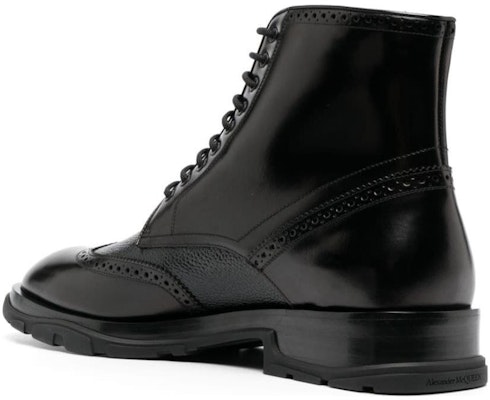 Alexander McQueen Leather Lace-Up Ankle Boot 'Black' 750389WIDW11000 Lookbook Alexander McQueen Leather Lace-Up Ankle Boot 'Black' 750389WIDW11000