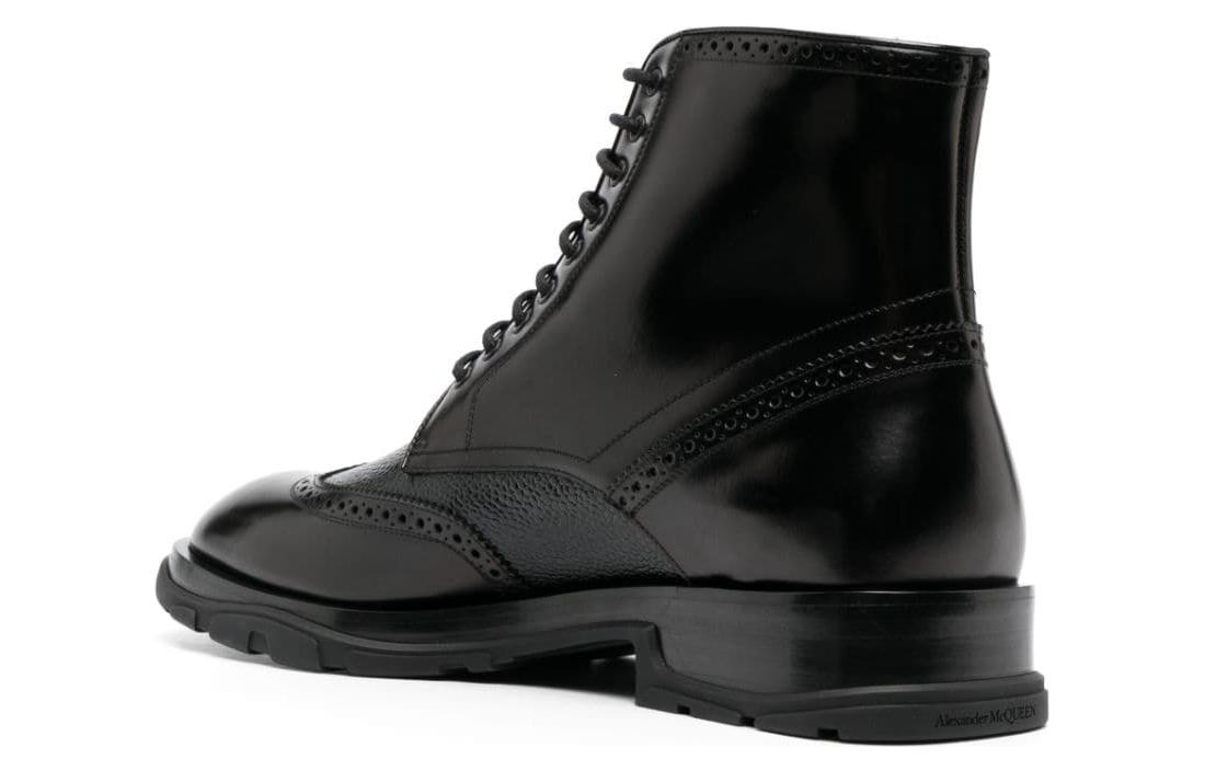 Lookbook Alexander McQueen Leather Lace-Up Ankle Boot 'Black' 750389WIDW11000