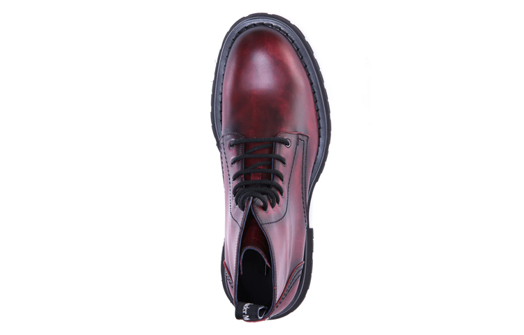 Lookbook 亚历山大·麦昆红棕色皮革系带短靴 711119WHU346042