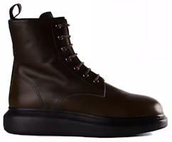 Order Alexander McQueen Leather Lace-Up Ankle Boots 'Green' 604235WHXE23738