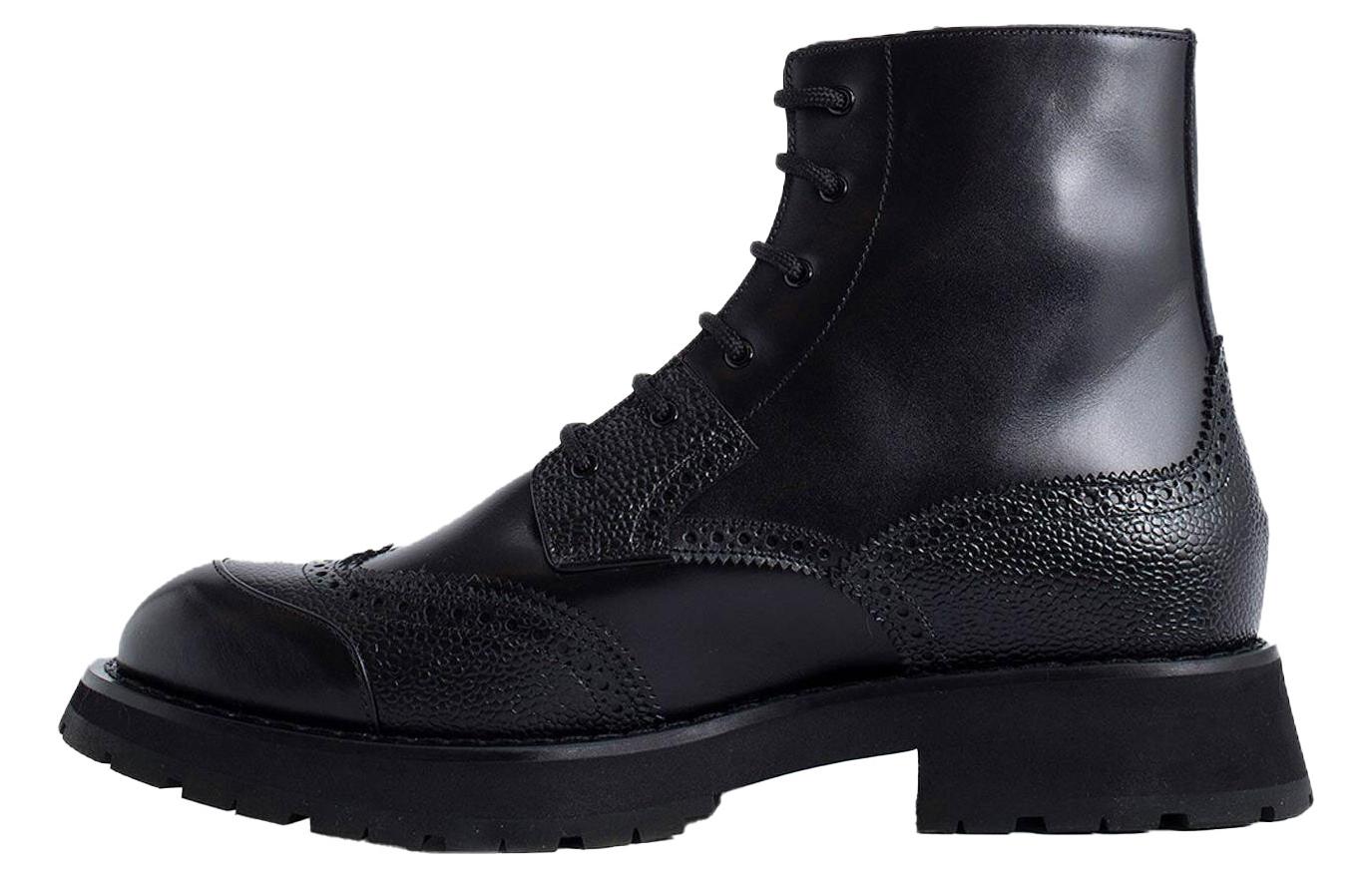 Alexander McQueen Leather Lace-up Black 'Punk Boot' 727824WHSWL1000