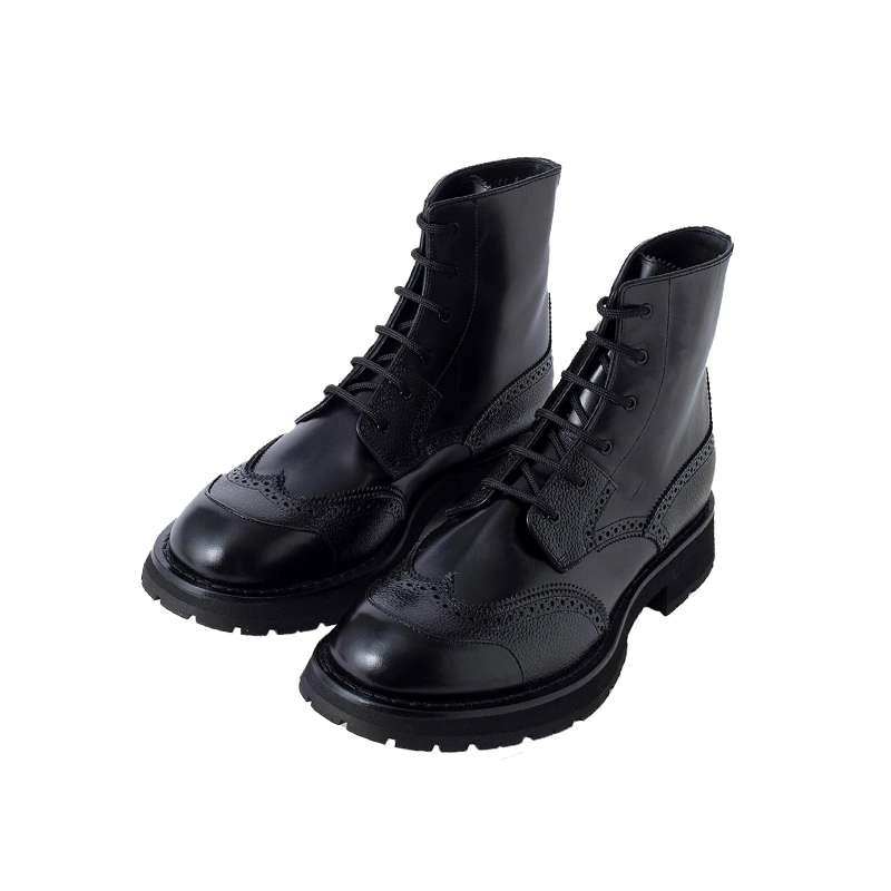Alexander McQueen Leather Lace-up Black 'Punk Boot' 圖 4