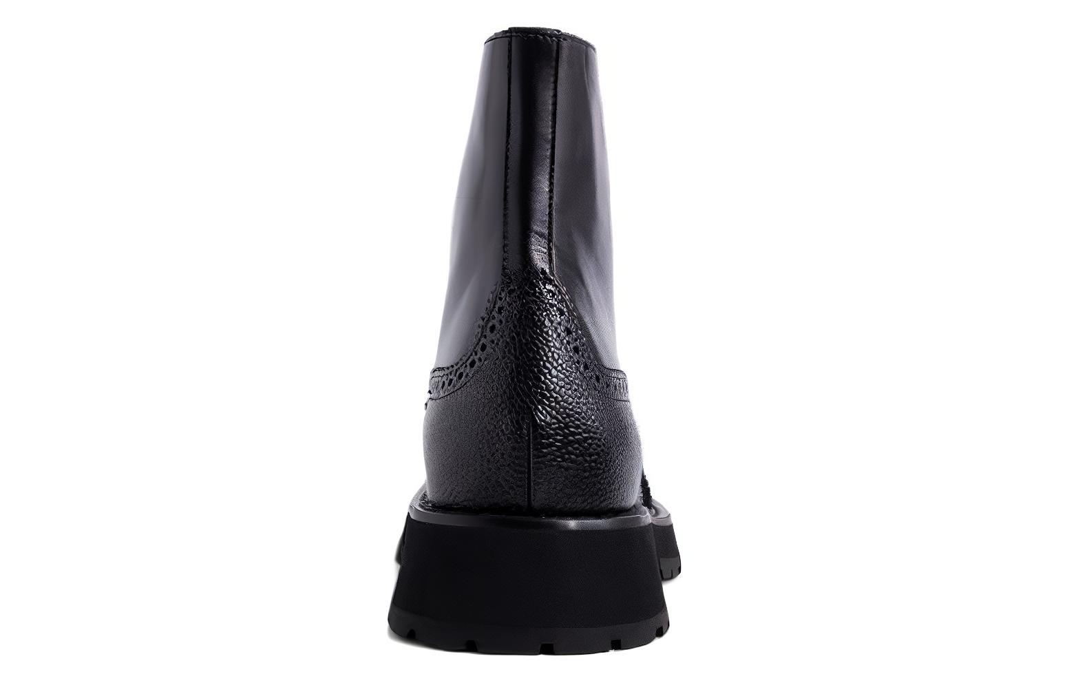 Alexander McQueen Leather Lace-up Black 'Punk Boot' 圖 5